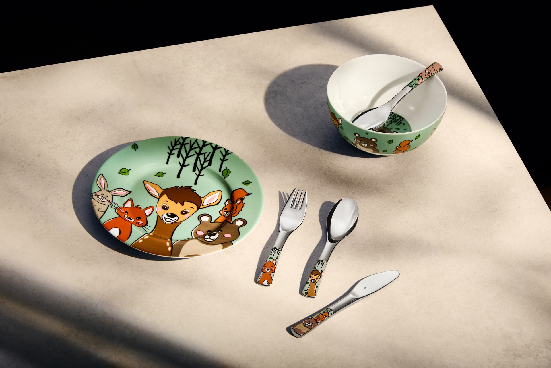 WMF Kinderbesteck-Set FOREST FRIENDS 4-teilig Edelstahl