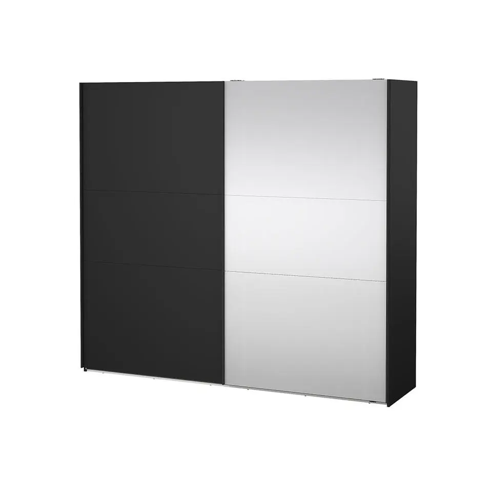 Hioshop Como schuifdeurkast 2 deuren 245x220cm mat zwart