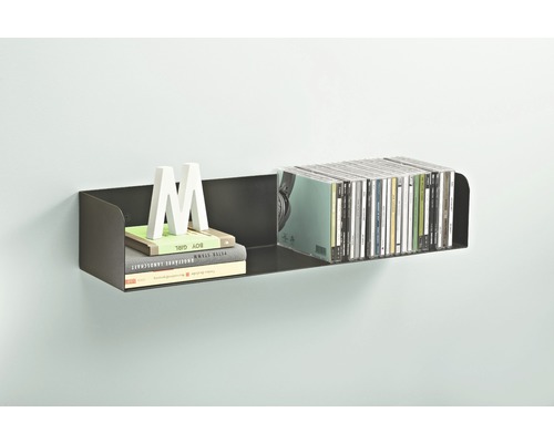 Wandplank vitrine 80x20x11,5 cm zwart