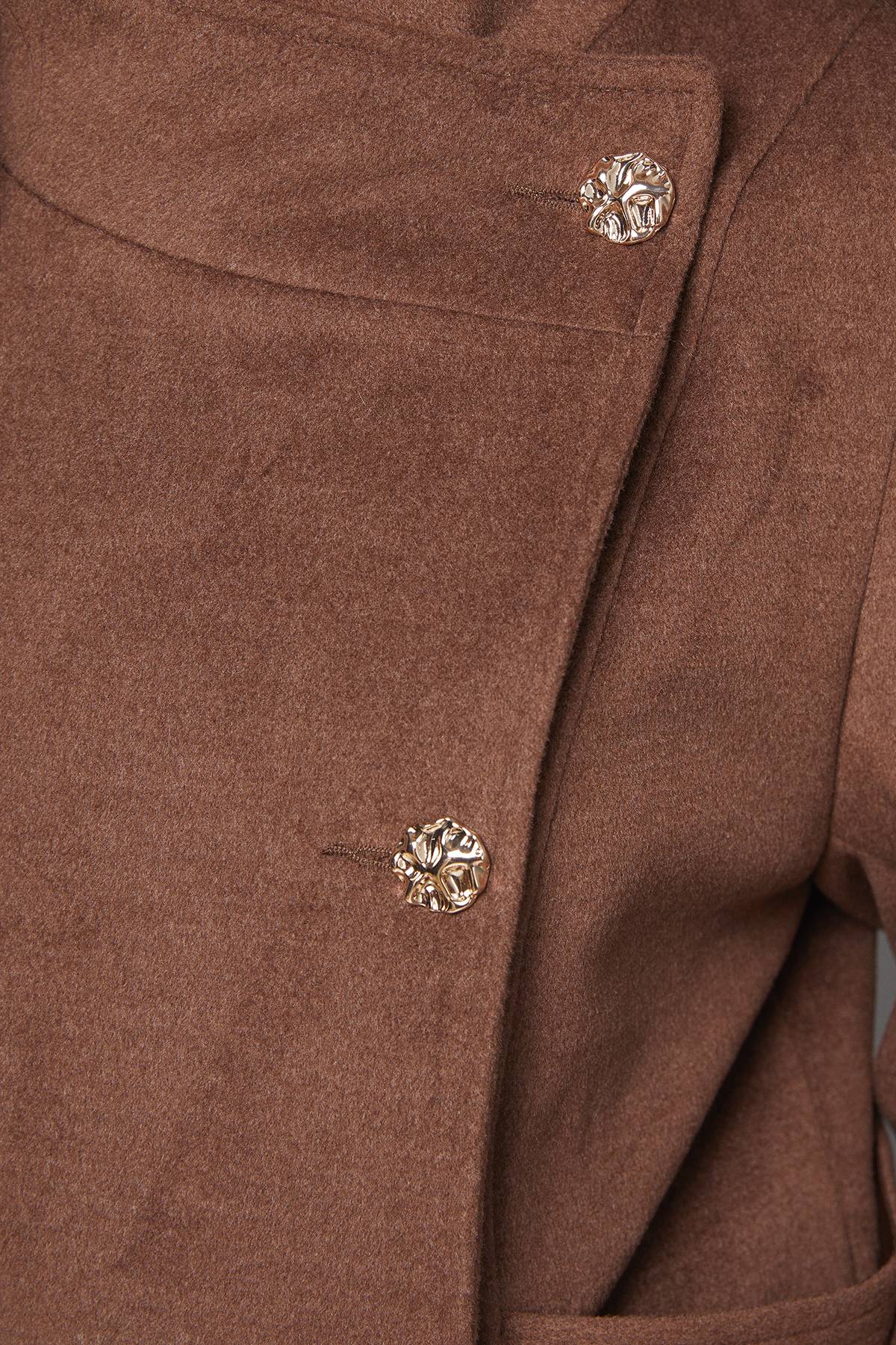 Wallis Manteau Long à Col Montant Double Boutonnage avec Détail Patte