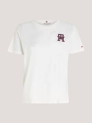 Camiseta Curve TH Monogram com gola redonda