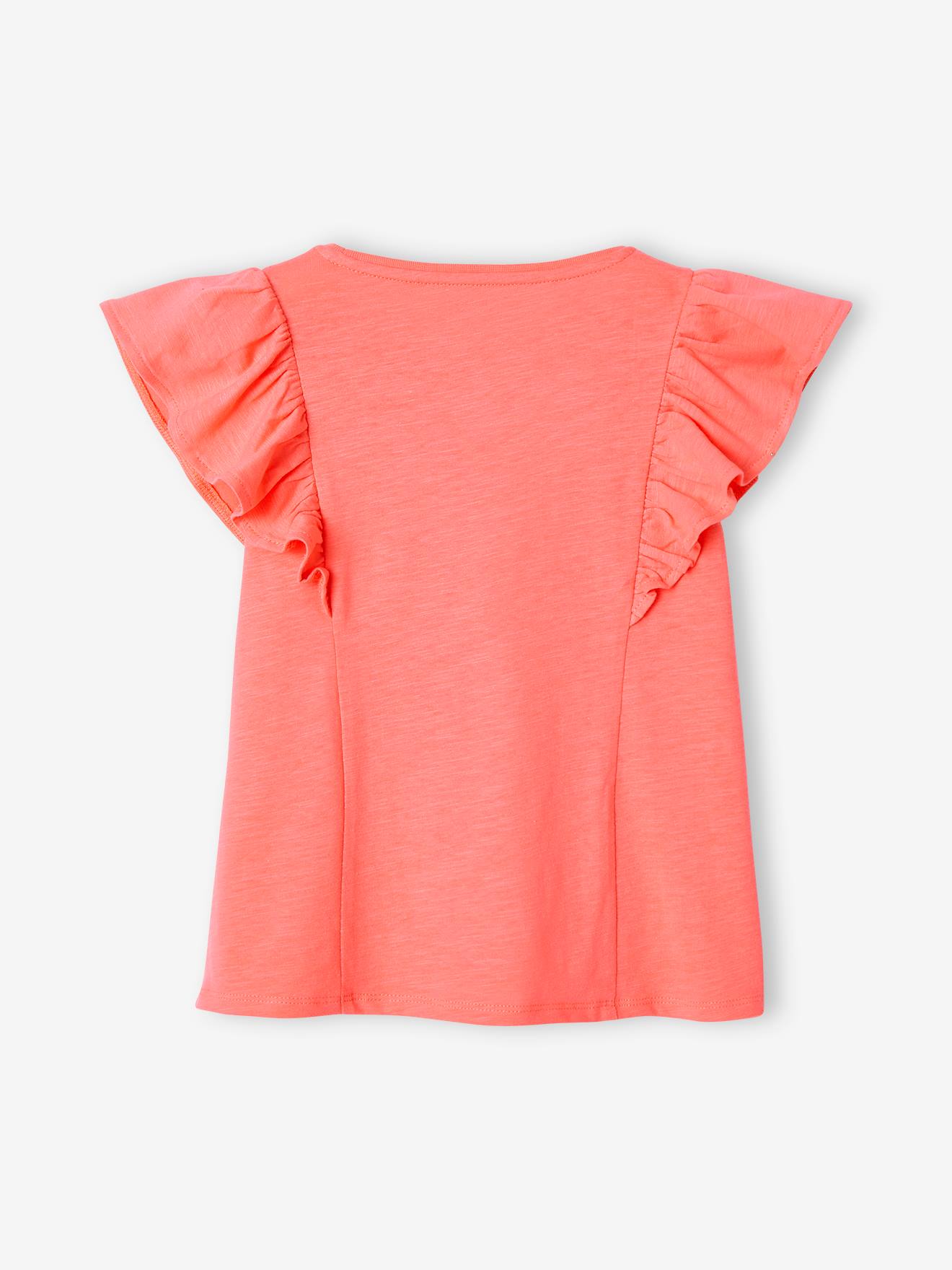 Camiseta com babados para meninas, verde salgueiro