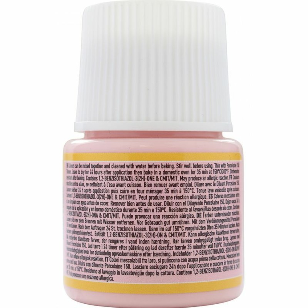 Peinture à l'eau brillante pour porcelaine - rose tendresse - 45 ml