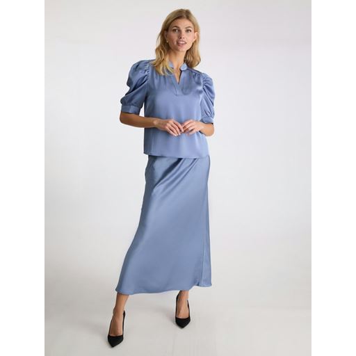 Neo Noir Vicky Heavy Sateen Nederdel, Smoke Blue, 40