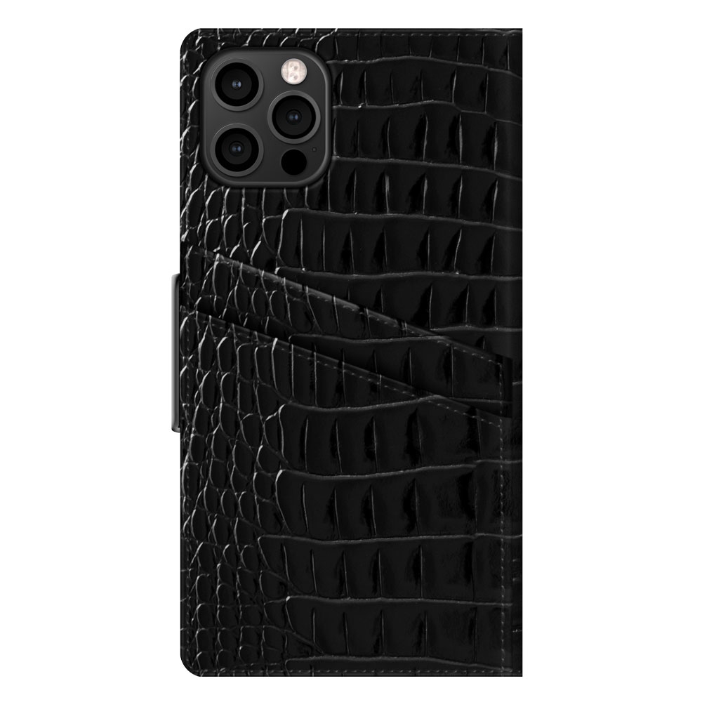 iPhone 12 / iPhone 12 Pro 2in1 Tasche   Hülle Atelier Wallet (IDAW-I2061-236) - Neo Noir Croco