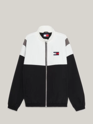 Jaqueta esportiva de nylon reciclado com blocos de cores