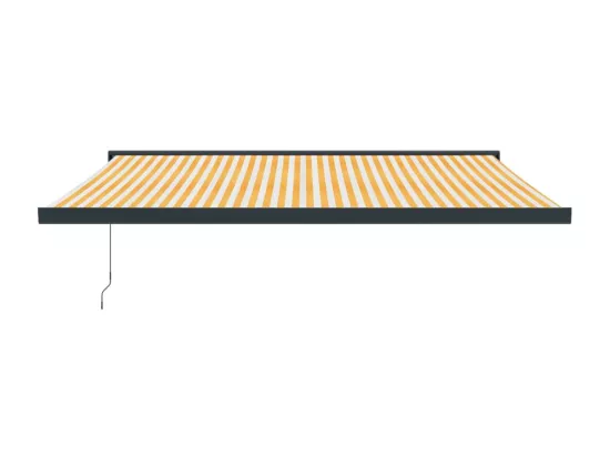 Auvent rétractable jaune et blanc 4x3 m tissu et aluminium