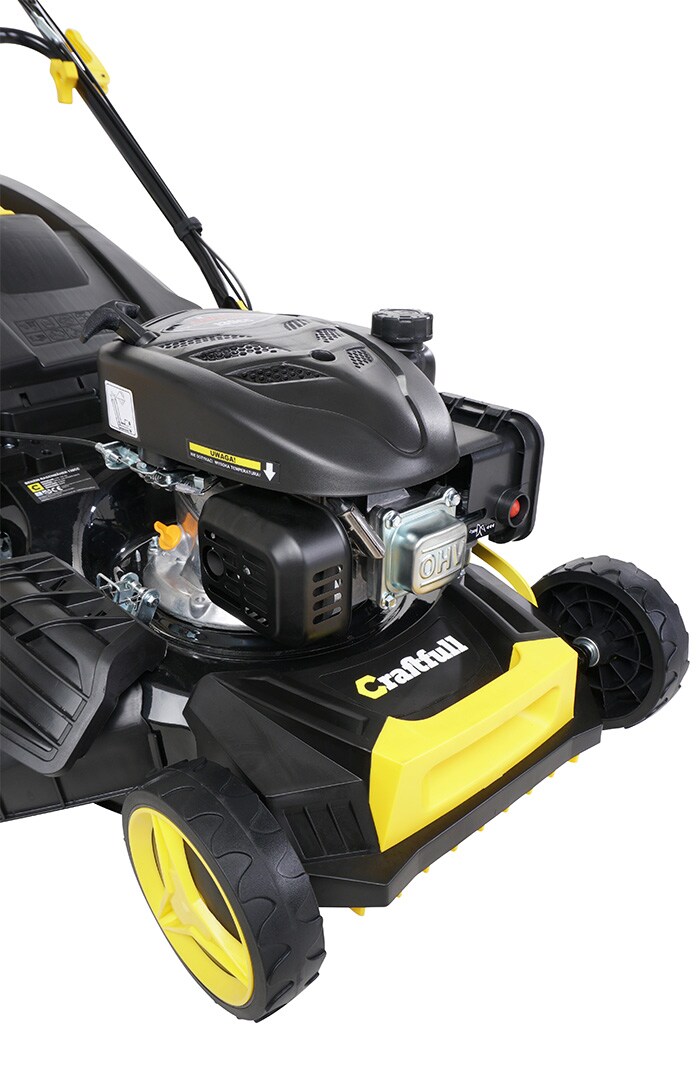 Craftfull Premium Benzin-Rasenmäher CR-139-20, 5in1, GT-Leichtlaufgetriebe, 139-cc-Motor, Easy-Clean