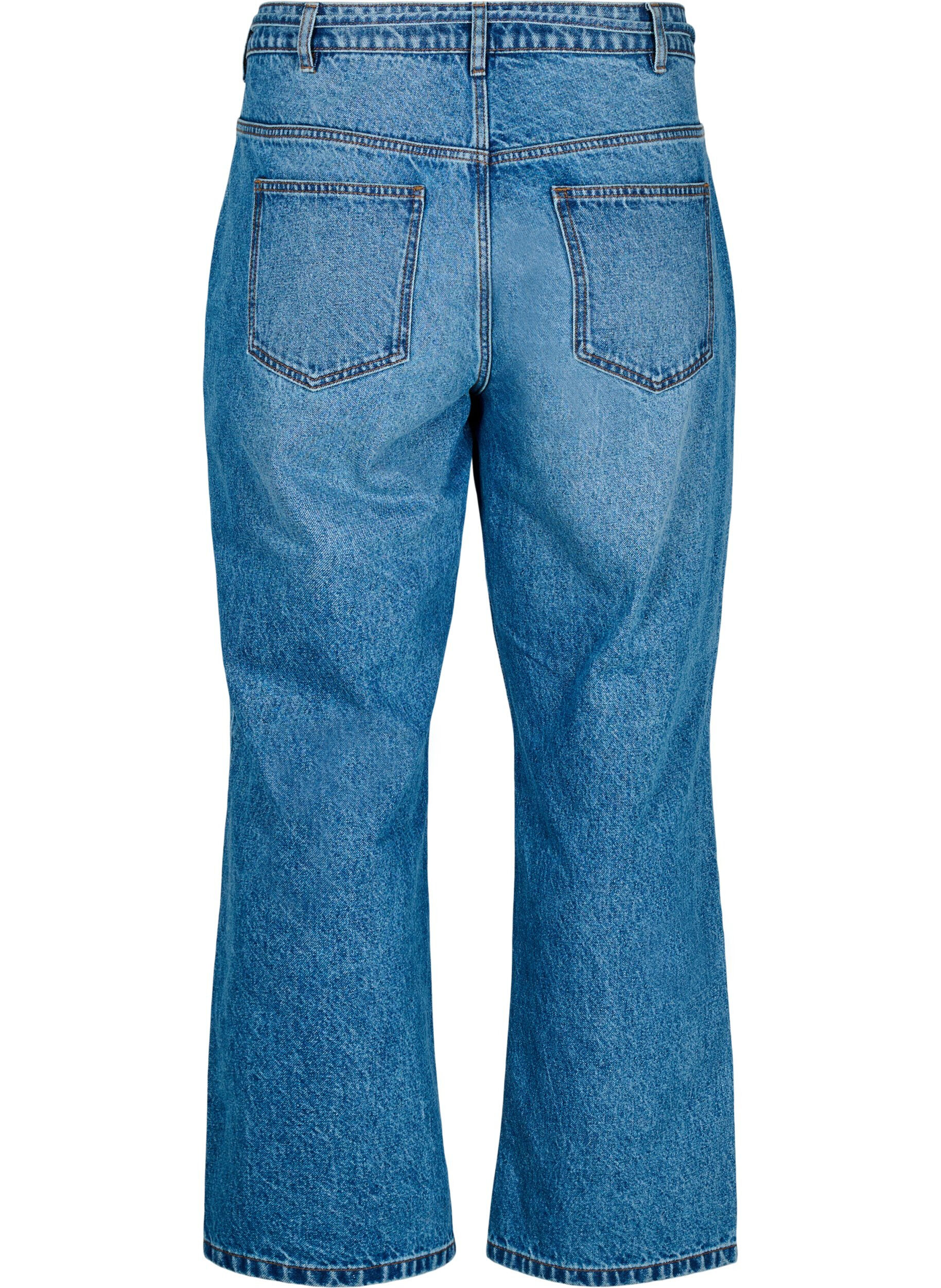 Straight fit jeans med bindebånd