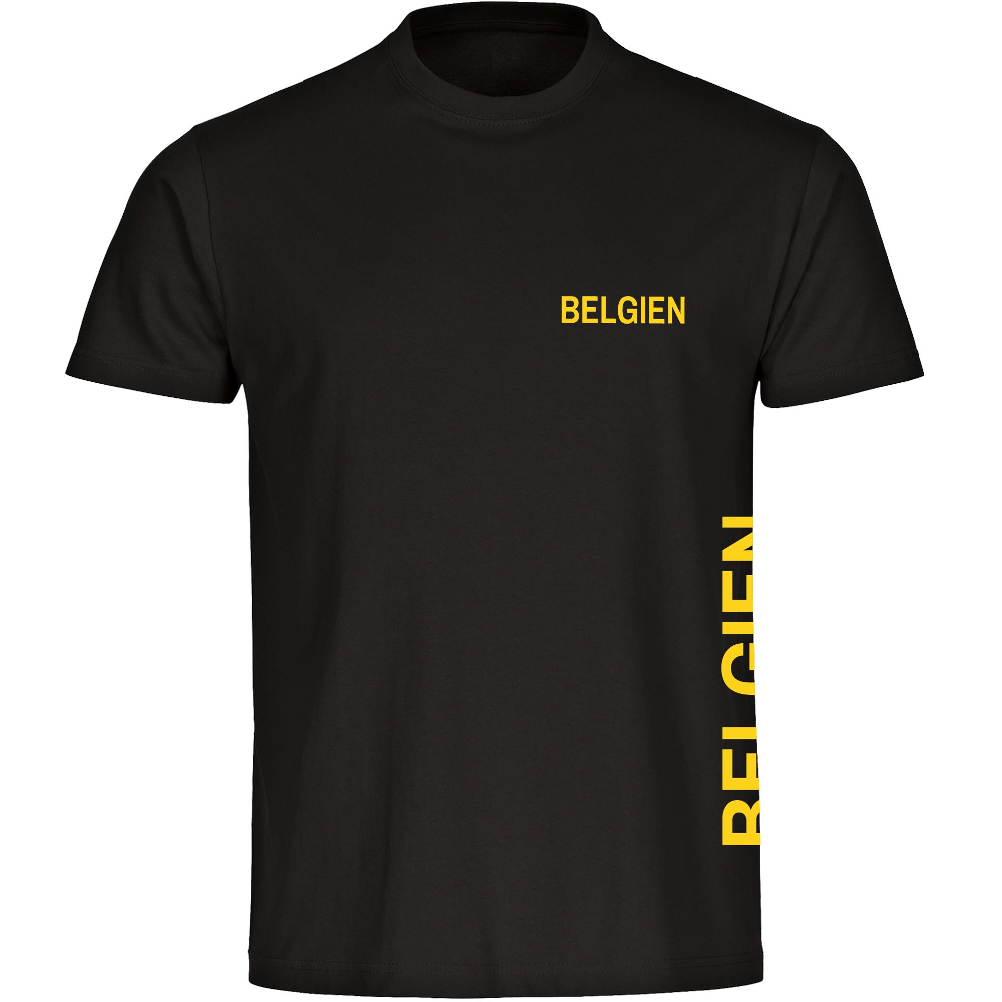 multifanshop® Kinder T-Shirt - Belgien - Brust & Seite - Druck gelb