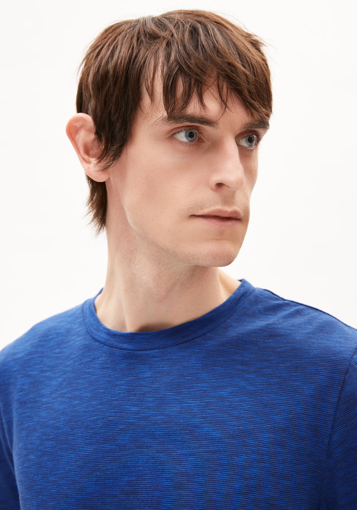 Armedangels T-Shirt Jaames Structure Dynamo Blue-Night Sky