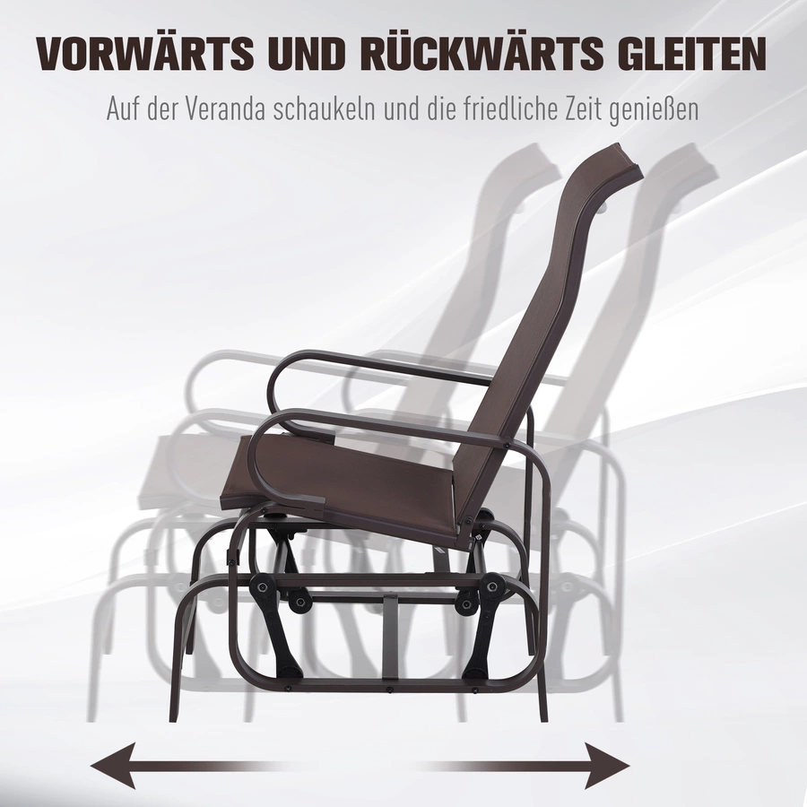 Outsunny Schaukelstuhl mit Ergonomischer Form braun