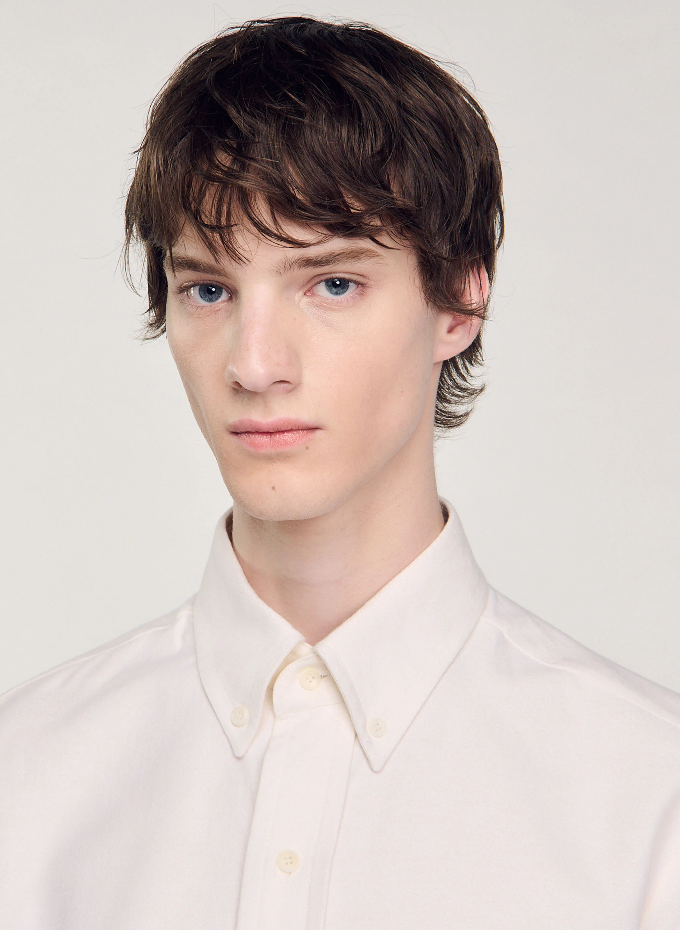 Chemise en oxford flannel en coton| Blanc