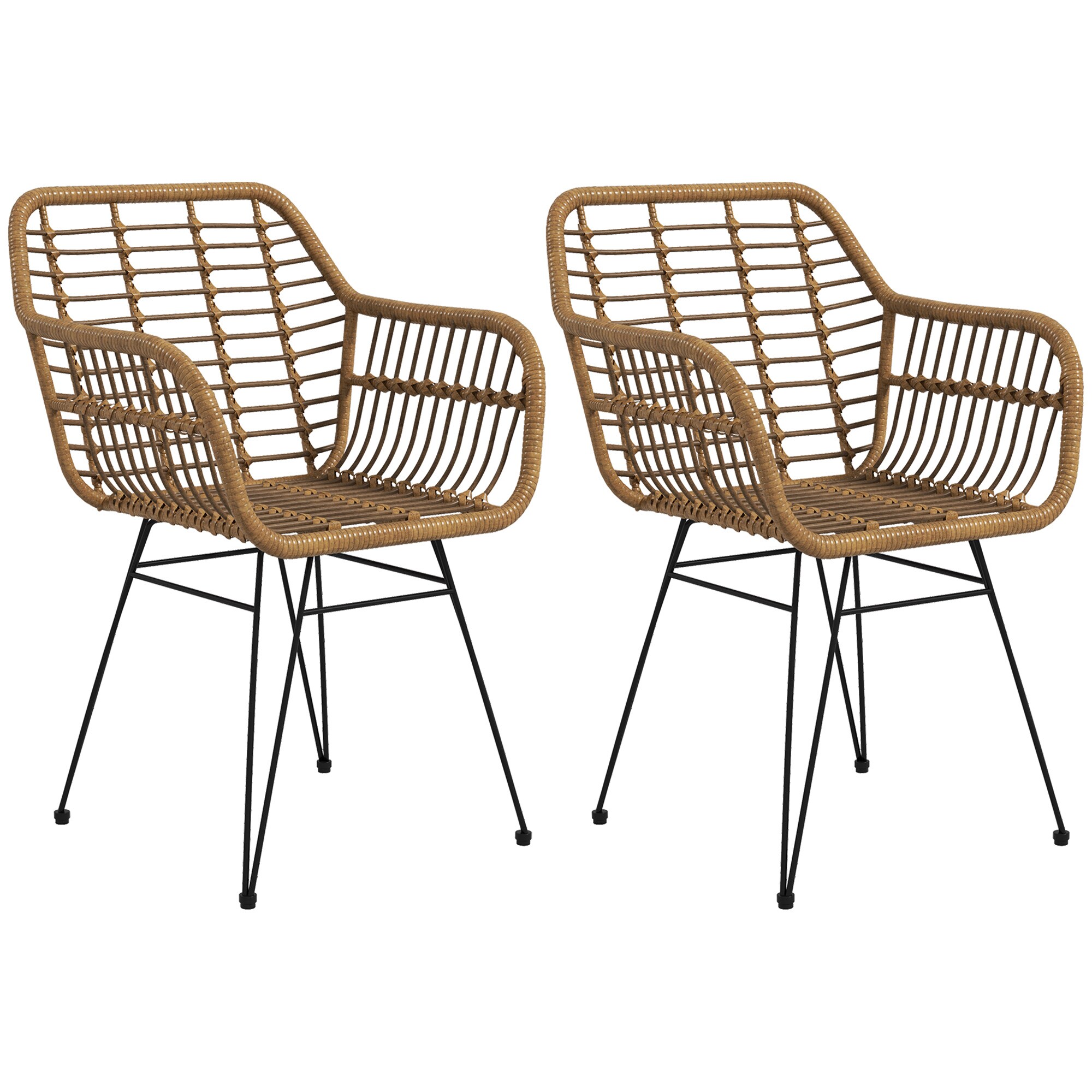 HOMCOM Küchenstuhl mit Armlehne braun 56L x 60B x 79H cm