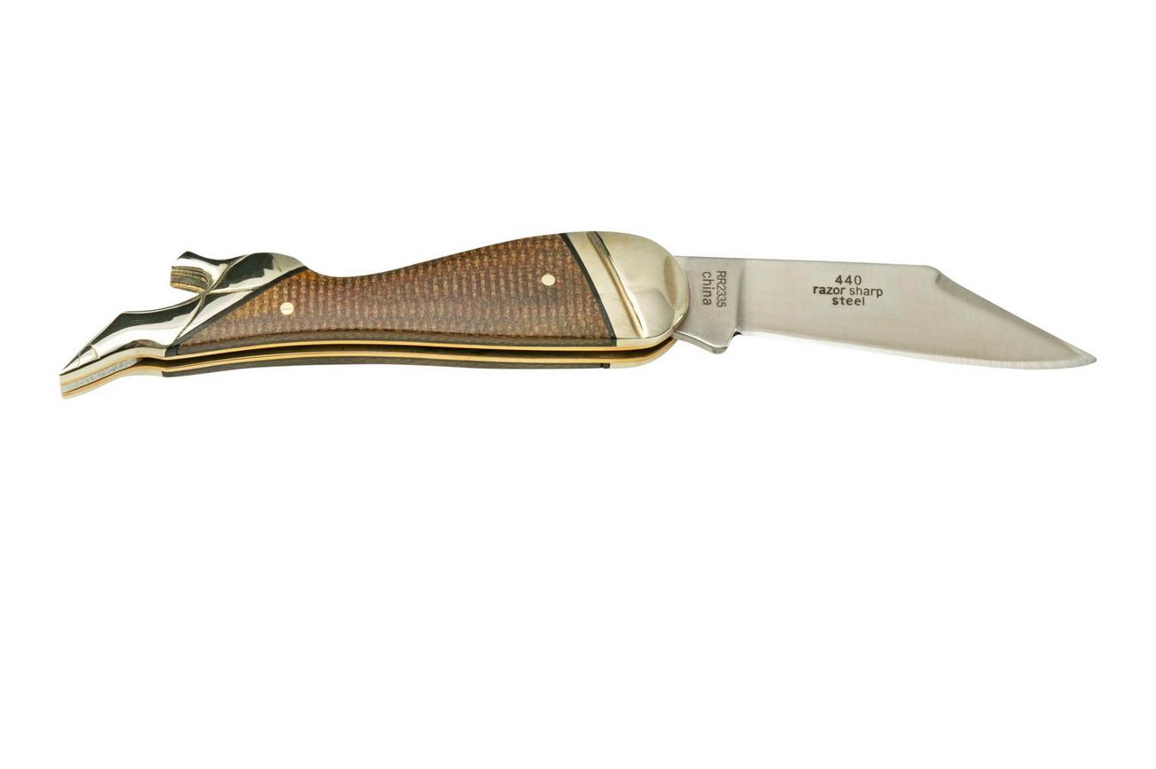 Rough Ryder Brown Burlap Lady Leg Knife, RR2335 zakmes