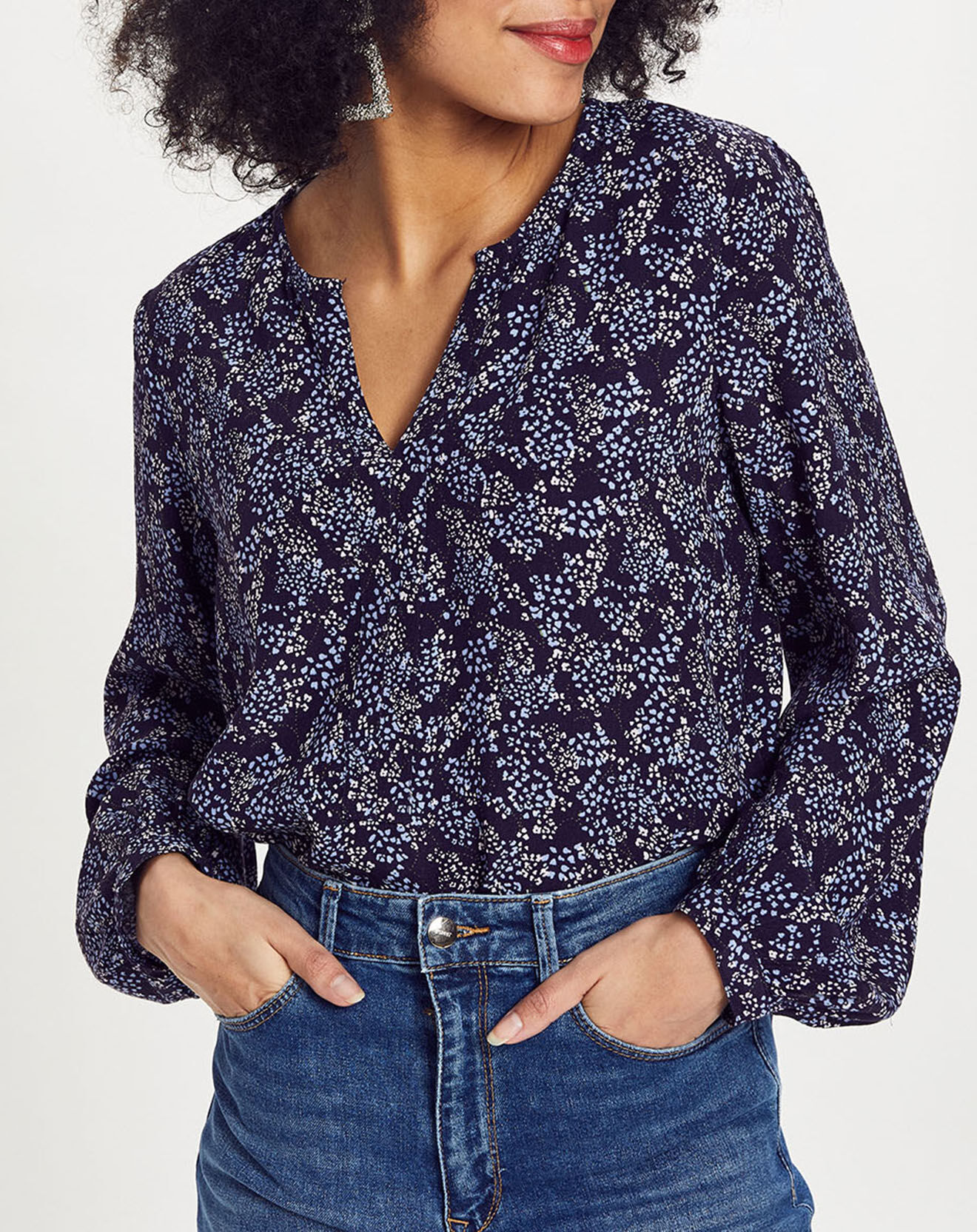 Esprit Blouse mini léopard bleu foncé