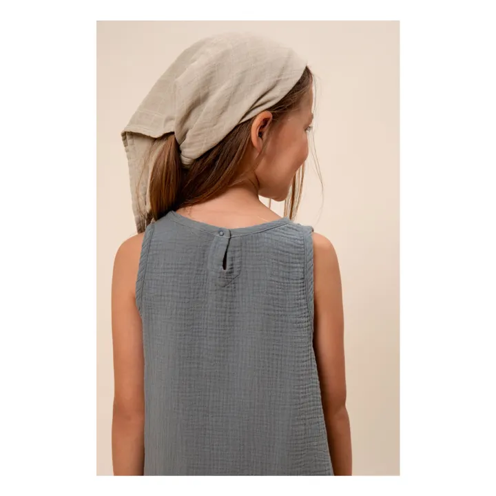 Studio Bohème Robe Playa Gaze de Coton | Bleu gris