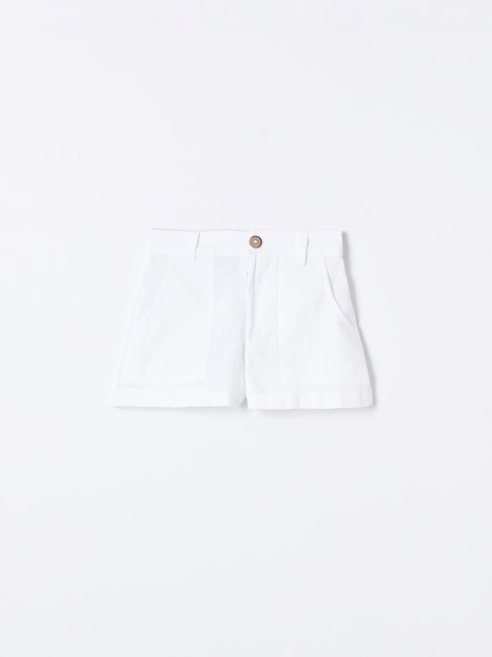 Shorts rústicos - Branco-sujo