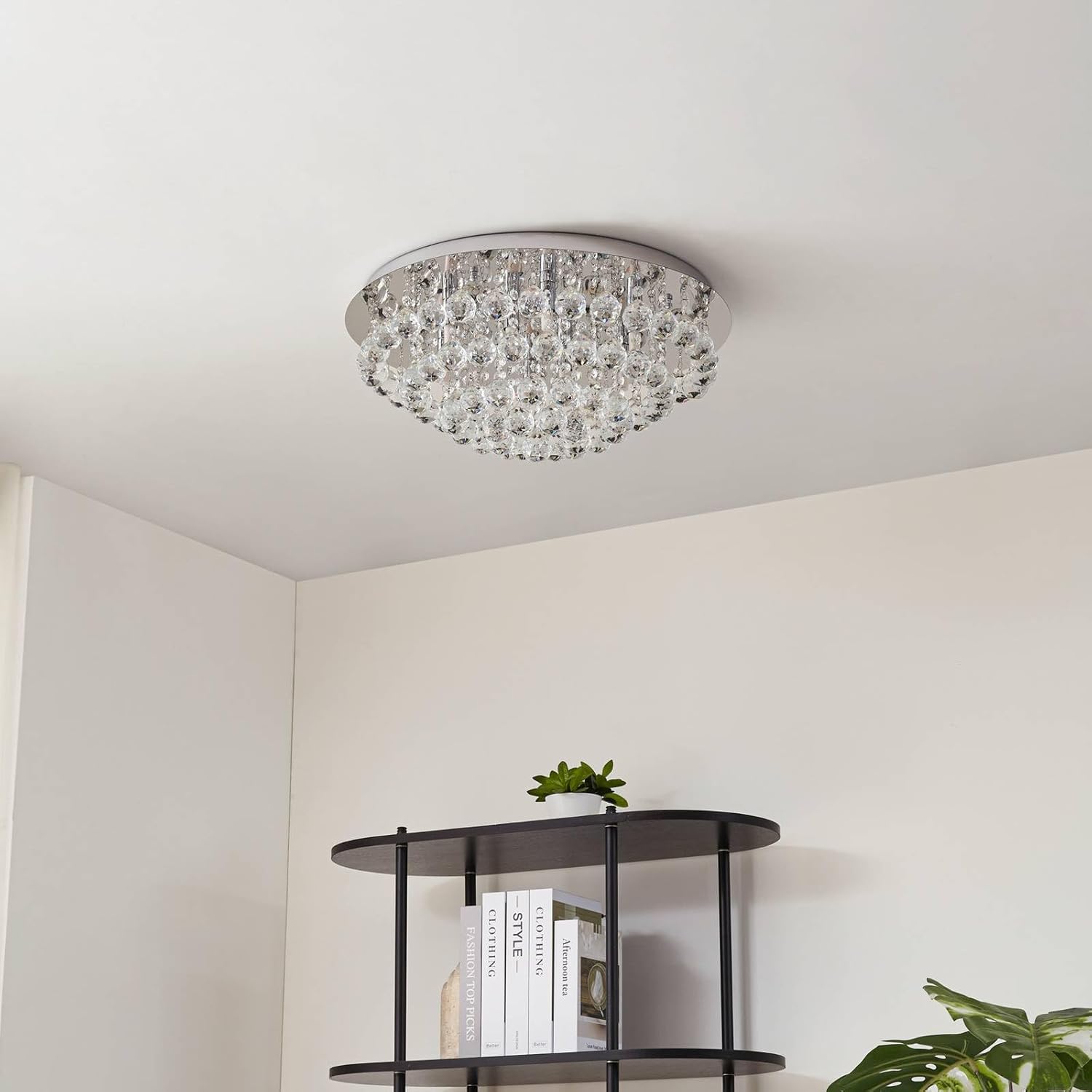 Lindby Kristall Deckenlampe chrom, Kronleuchter Deckenleuchte 8x G9 ohne Leuchtmittel Wohnzimmerlampe Schlafzimmerlampe Esszimmerlampe Büro
