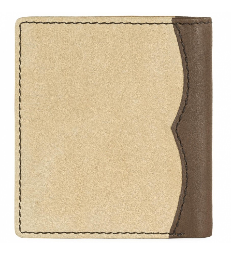 Carteira Lois em couro com porta-objetos interno e proteção RFID LOIS 203206 marrom claro