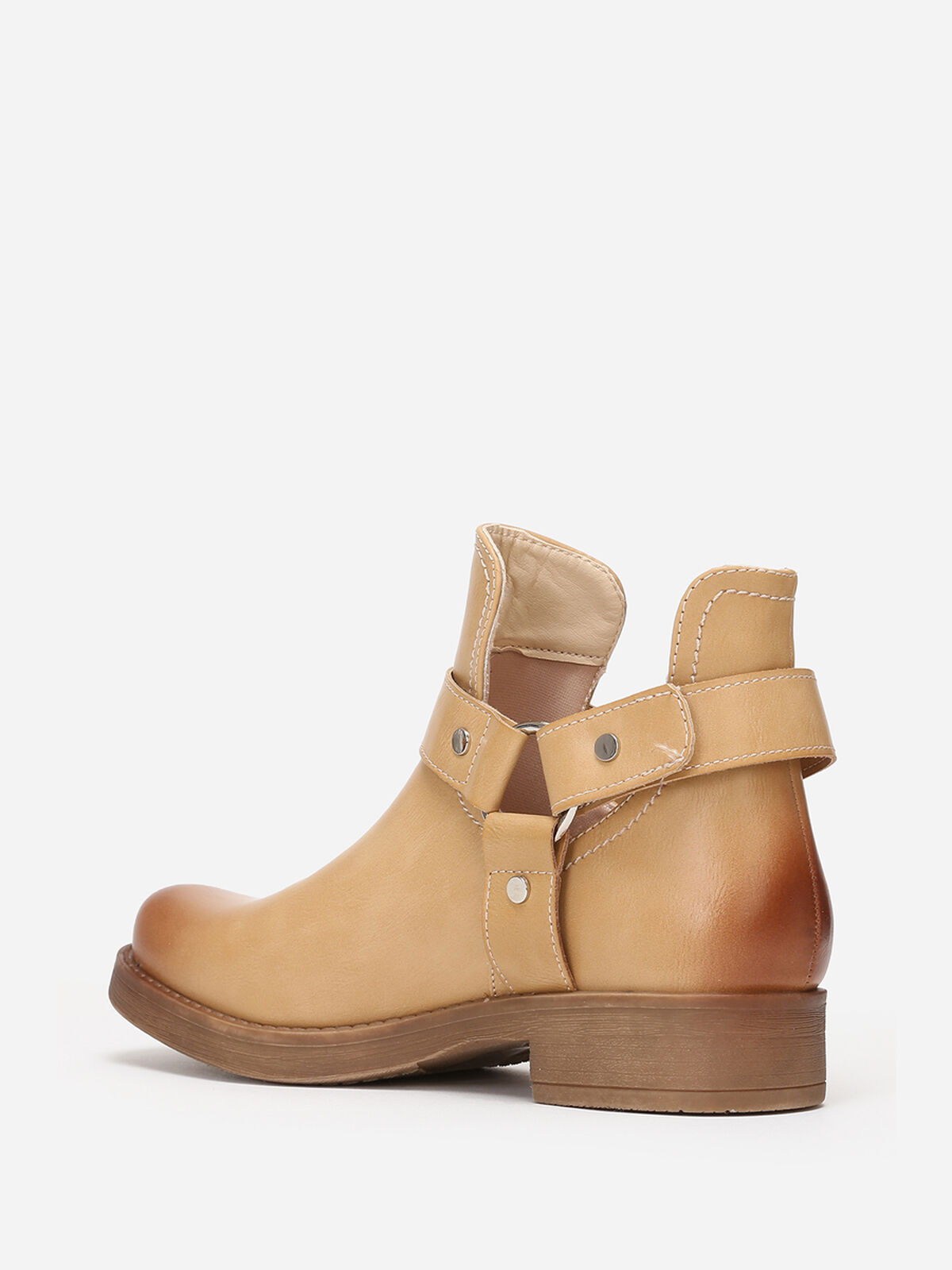 Bottines ajourées avec brides- Beige