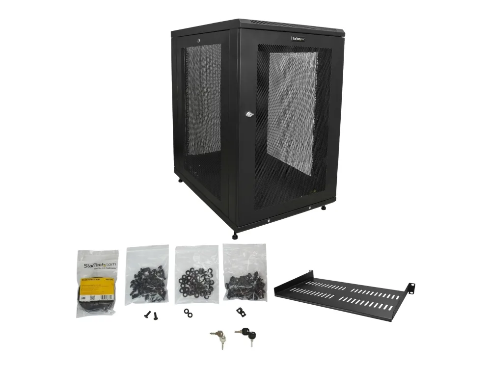 StarTech.com 18U Server Rack Cabinet, 4-Post Adjustable Depth (2