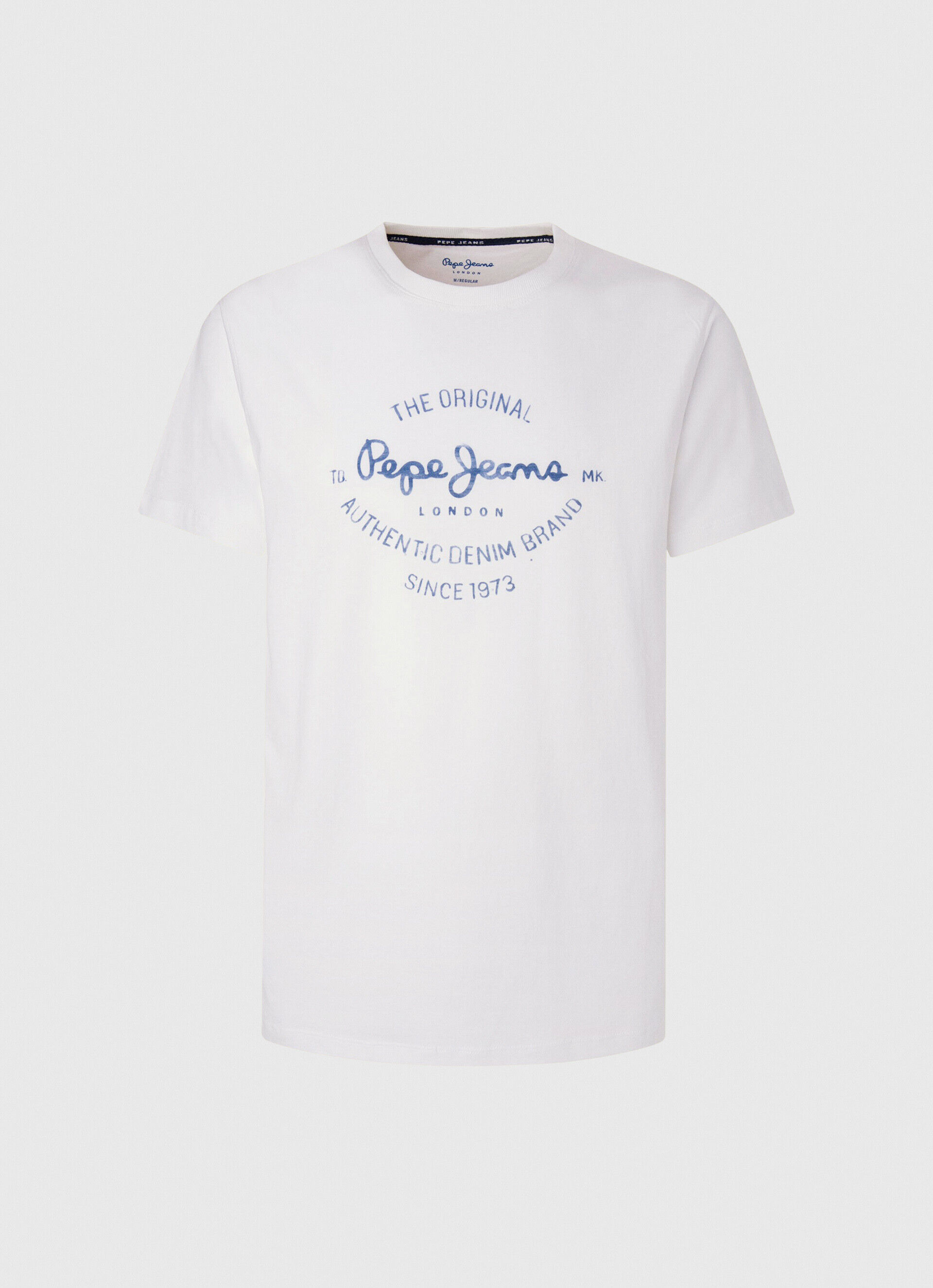 Camiseta de algodão com logotipo estampado - branca