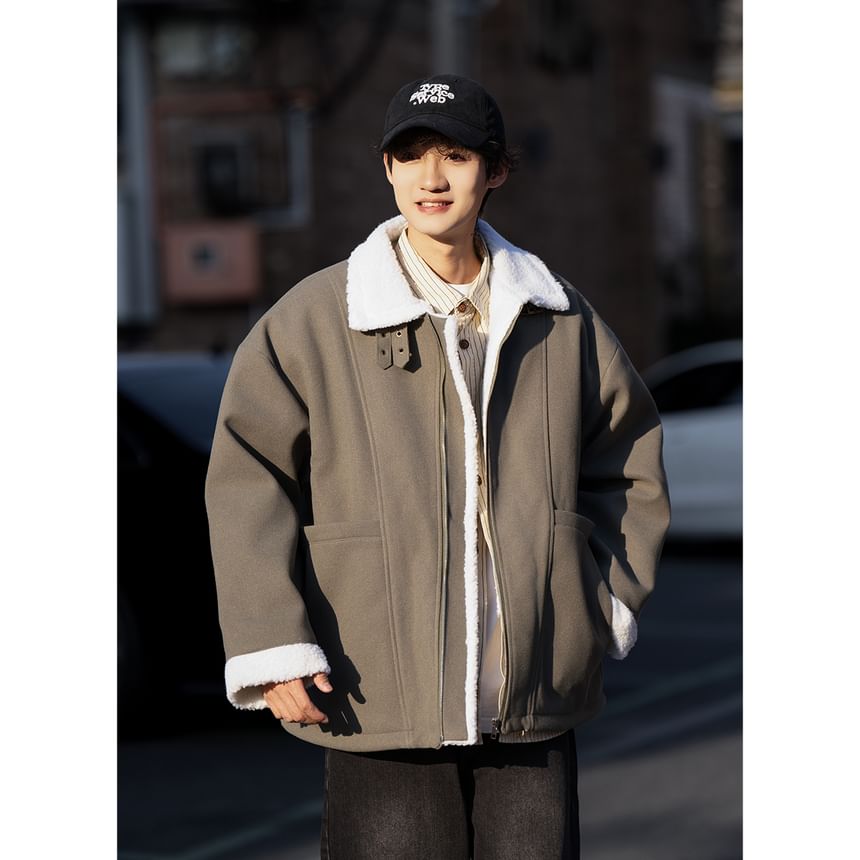 YERGO - Oversized jas met reverskraag en ritssluiting