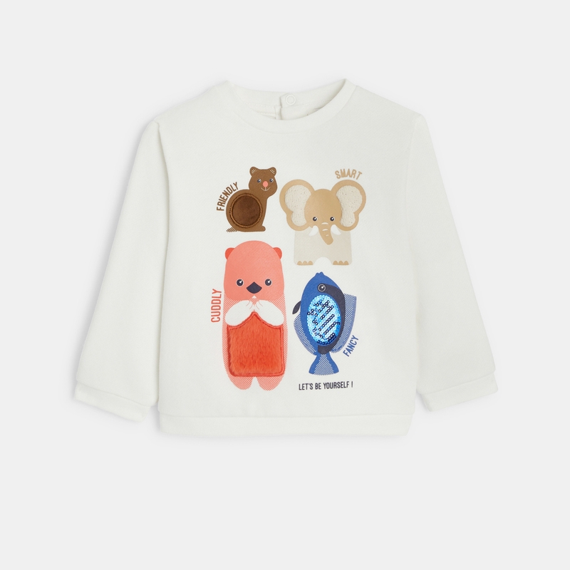 Sweat sensoriel en molleton bébé fille