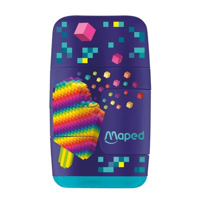 Maped Pixel Party - Taille-crayons gomme Connect 2 usages