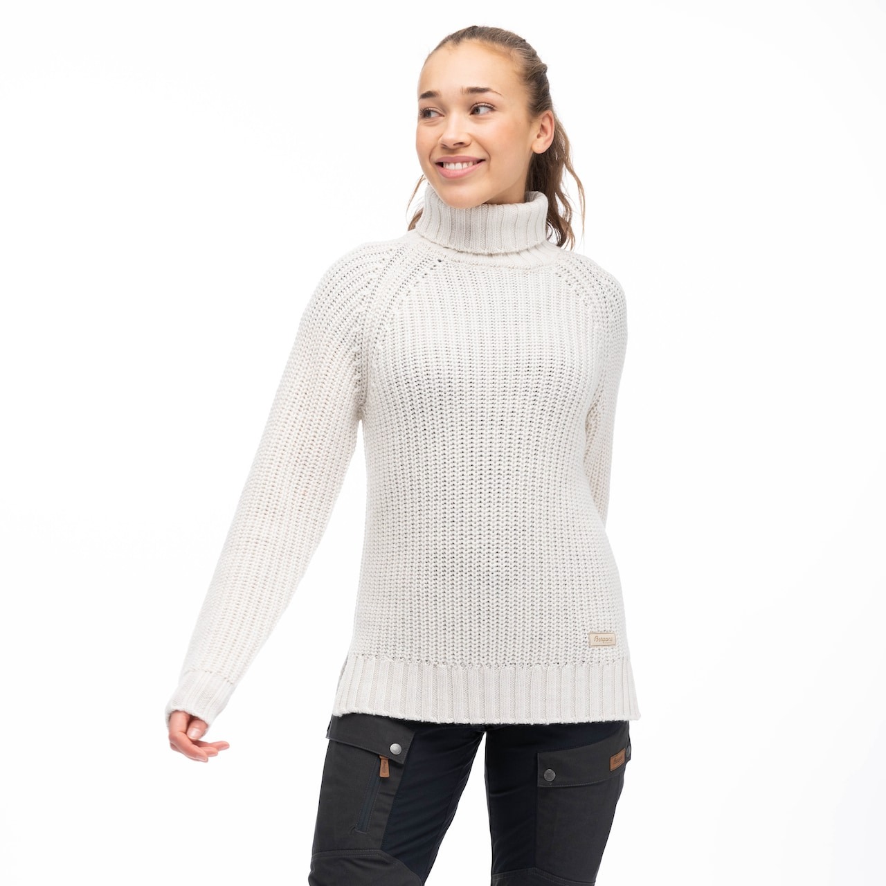 Nordmarka Merino High Neck Jumper Dame Vanilla White