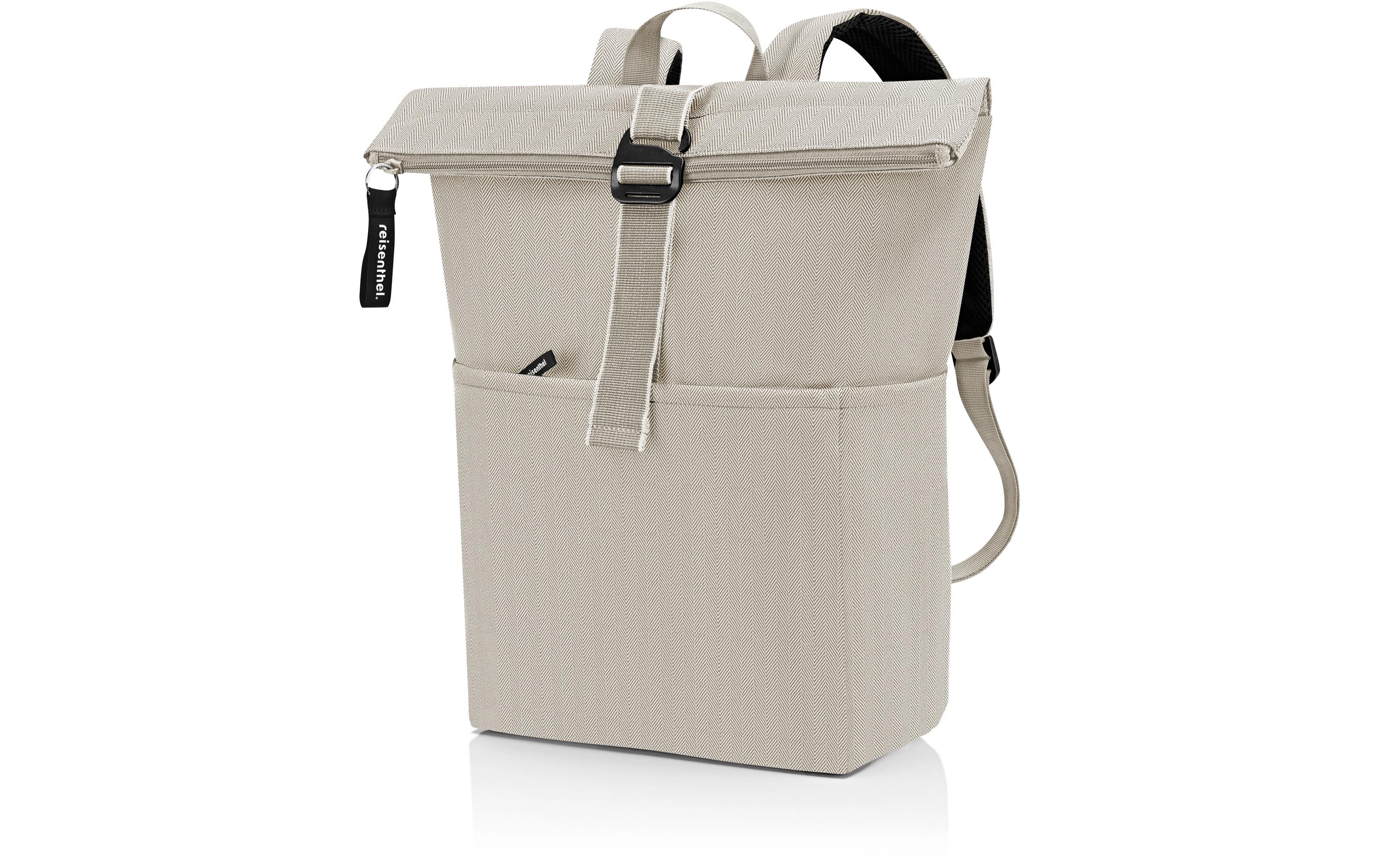 Freizeitrucksack Rolltop Backpack Herringbone SandRanzen für Freizeit, Arbeitsweg und City-Trip