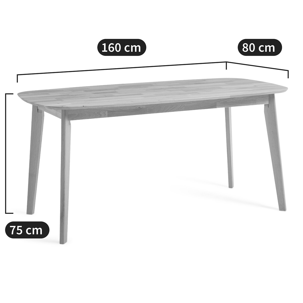 LA REDOUTE INTERIEURS<br>Mesa de carvalho, 6 pessoas, Dalmar