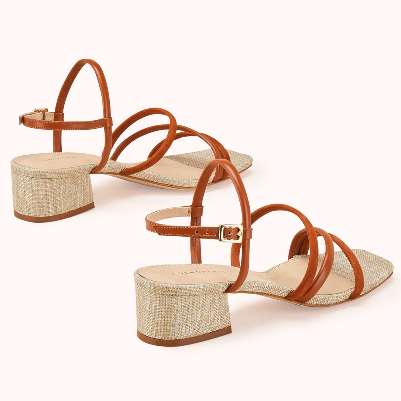 Cosmoparis Sandales en Cuir Zimini cognac - Talon 5 cm