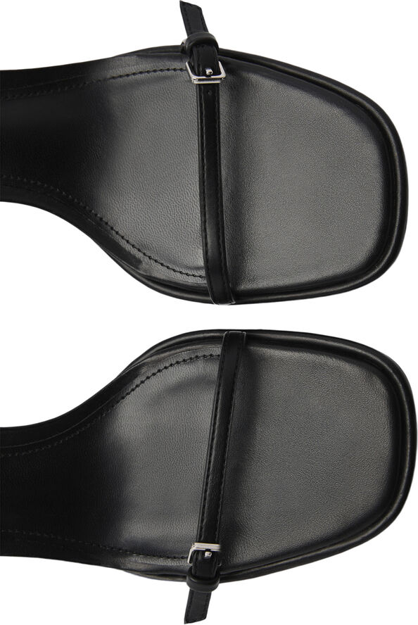 MANGO High-heeled sandals with buckles Black