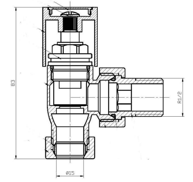 Eastbrook Valve Square radiator aansluitset haaks