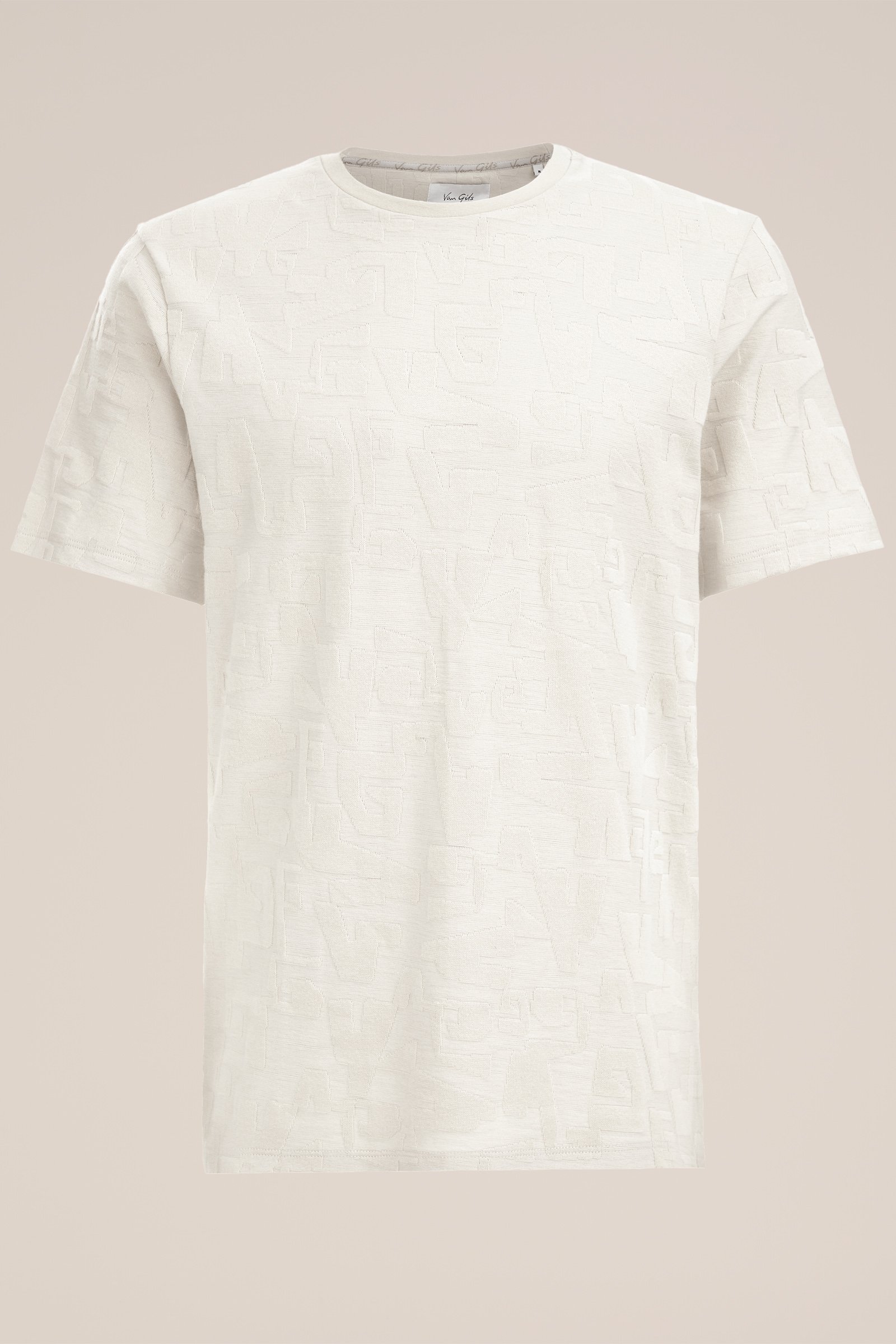 T-shirt met structuur Van Gils Beige
