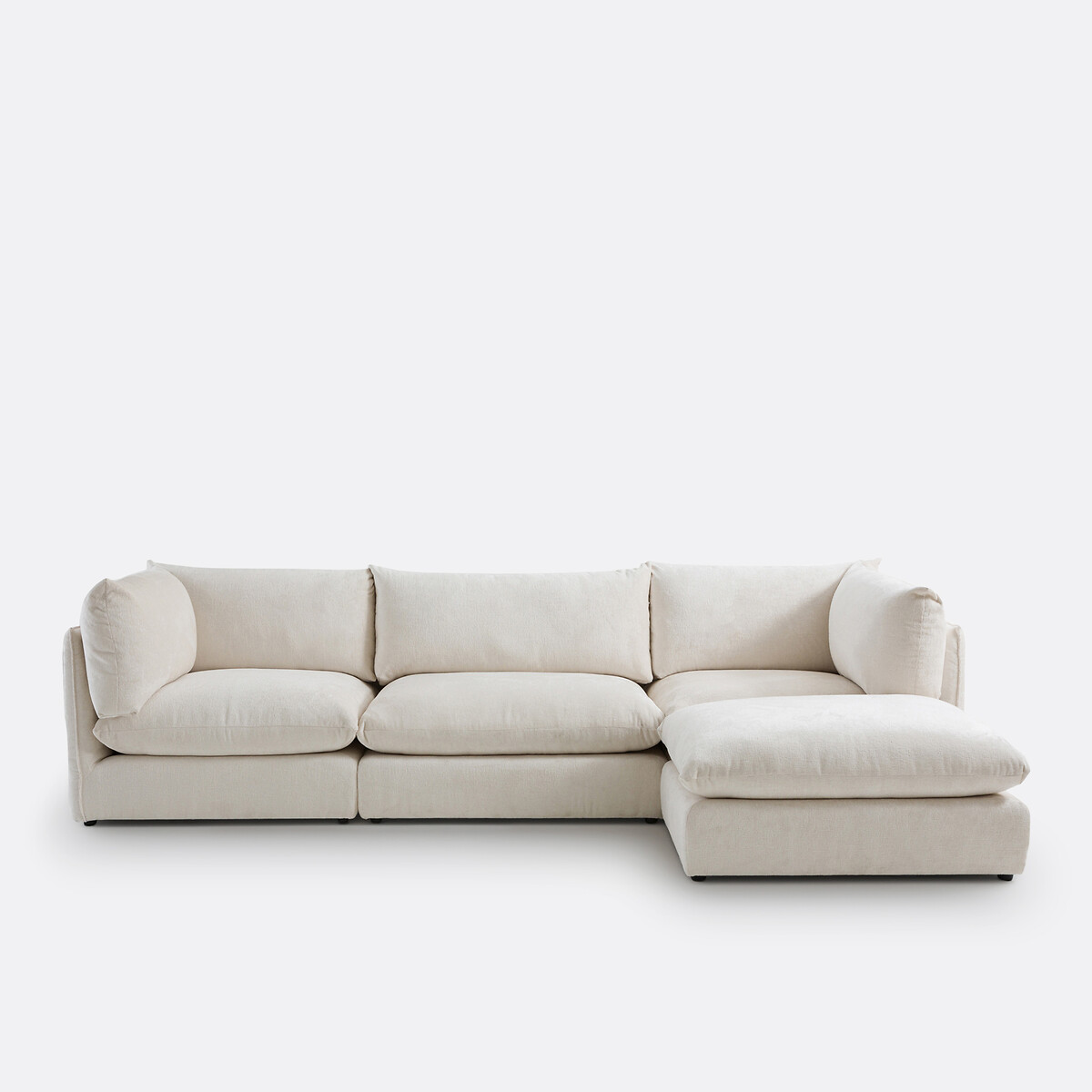 LA REDOUTE INTERIORS<br>Banco modular de getextureerd fluweel, Malo
