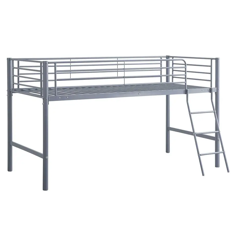 Halfhoogslaper Julie 90x200cm - metaal - mat grijs