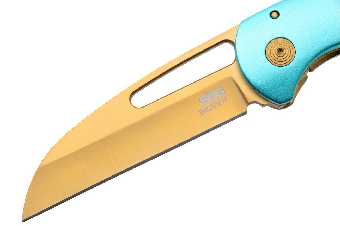 SOG Escape FL 2.0 14-52-02-57, Gold TiNi 440C, Gold Stainless Steel Blue Aluminium, zakmes