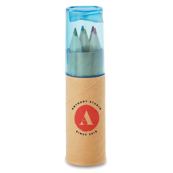 GiftRetail MO8580 - PETIT LAMBUT Tube de 6 crayons de couleur
