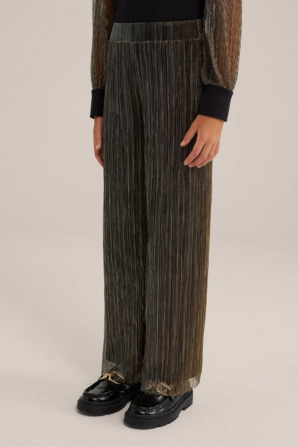 WE Fashion straight fit broek goud