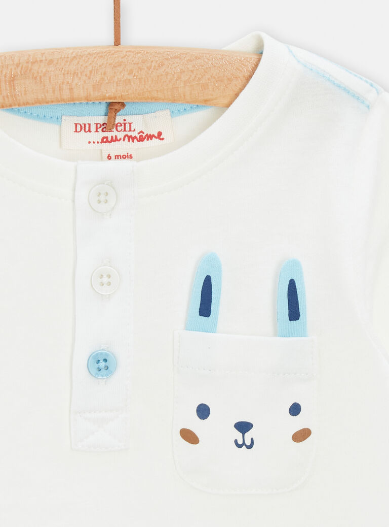 T-shirt tunisien écru à manches longues pour bébé garçon