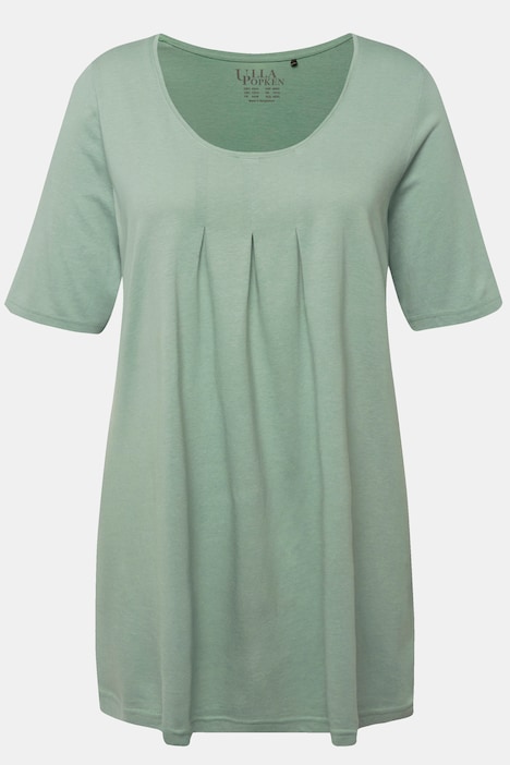 T-Shirt, Zierfalten, A-Linie, Rundhals, Halbarm, Modal