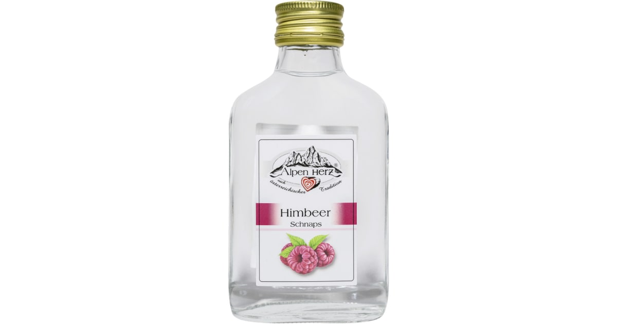 Alpenherz Himbeerschnaps 35% 0,1 Liter (Einweg)