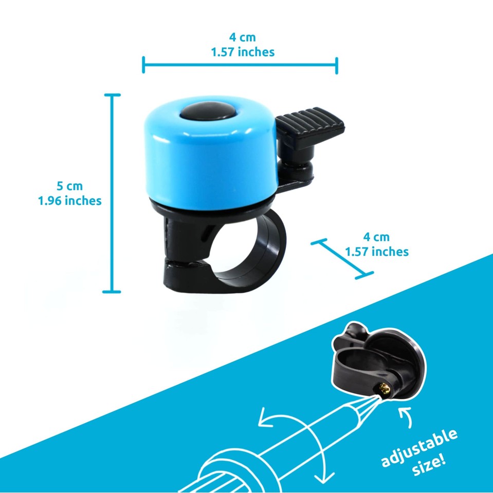 Crazy Safety - Blå cykelklokke til børn og voksne - Blue - Unisize