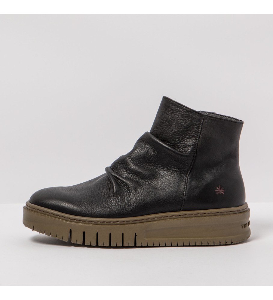 Botas de tornozelo Art em couro preto