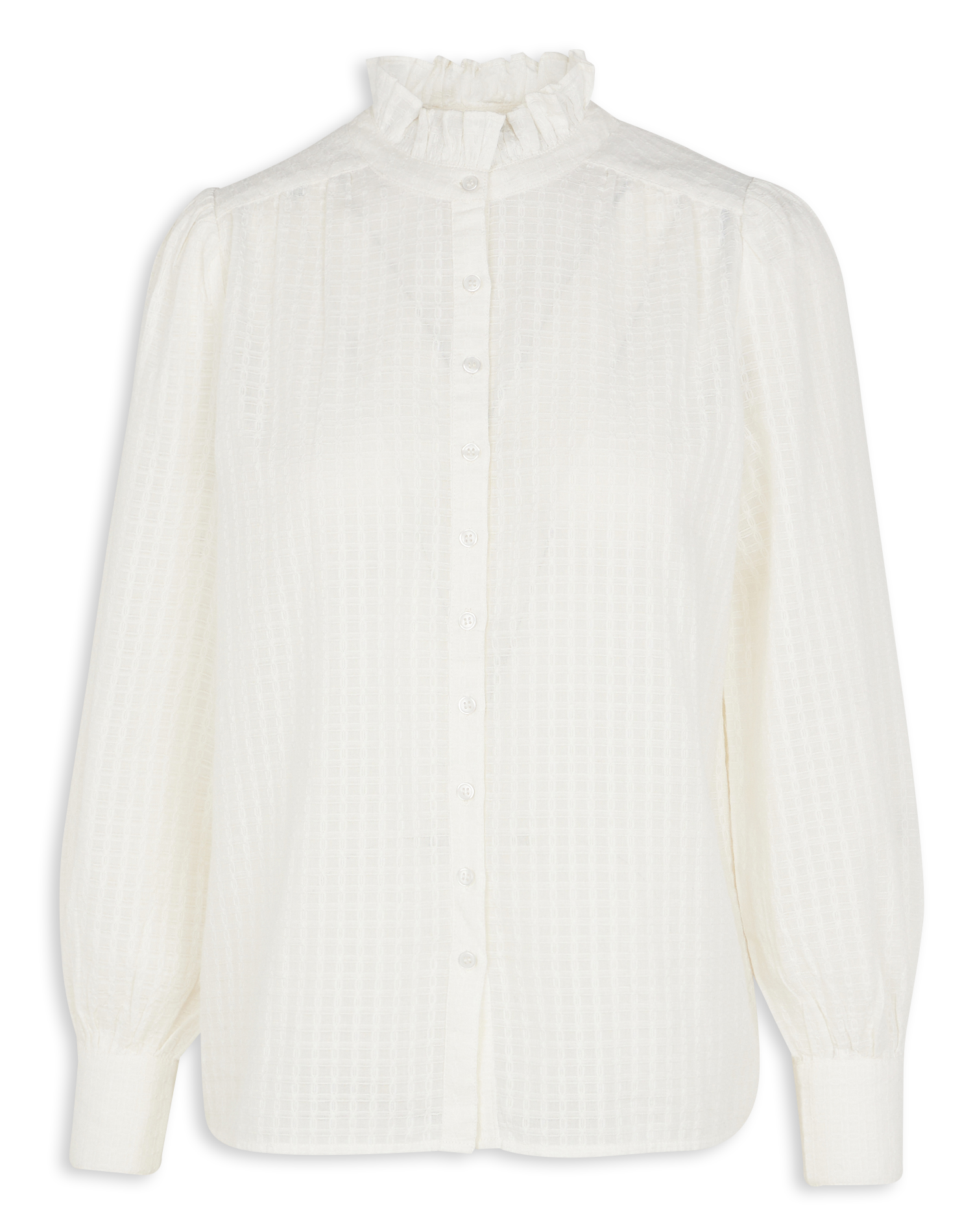 TABATHA - Chemise à carreaux en coton | Blanc