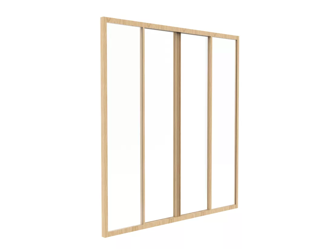 Verrière coulissante en aluminium thermolaqué naturel clair 120x130 cm - RAVENA
