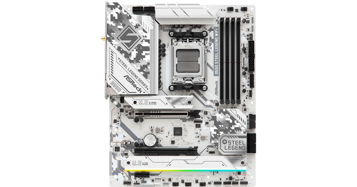 ASRockB650 STEEL LEGEND WIFI socket AM5 moederbord  (RAID, 2.5 Gb-LAN, Wi-Fi 6E, BT, Sound, ATX)